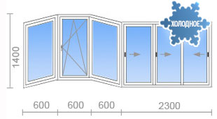 Холодное остекление балкона в П-111М