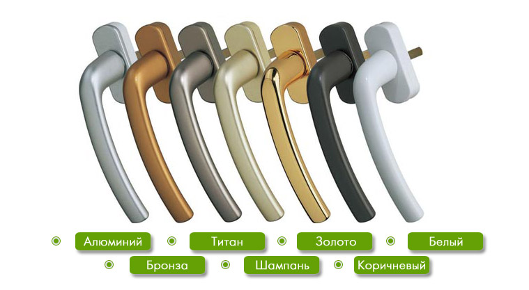 Цветовая палитра фурнитуры MACO Цветовая палитра фурнитуры MACO