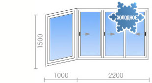 Холодное остекление балкона в П-3