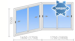 Холодное остекление балкона в П-44Т