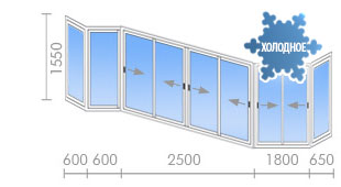 Холодное остекление балкона в ПД-4