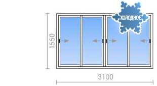 Холодное остекление балкона КОПЭ