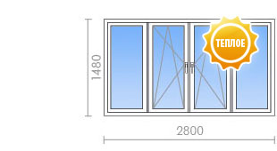 Теплое остекление лоджии в П-30