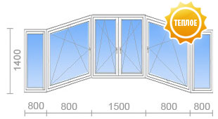 Теплое остекление лоджии в И-155. Схема 3