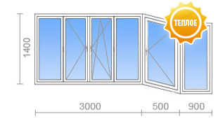 Теплое остекление лоджии в И-155. Схема 4