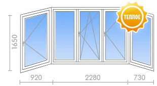 Теплое остекление лоджии в П-44, п-образный